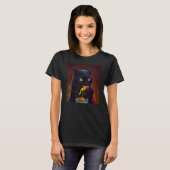 T-shirt Chat Noir Mange Coloré (Devant entier)