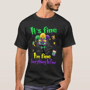 T-shirt Chat Noir Mardi Gras Ça Va Je Suis Bien Tout
