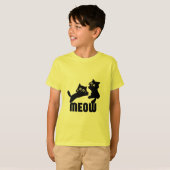 T-shirt chat noir, miaou (Devant entier)