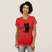 T-shirt Chat noir mignon (Devant entier)