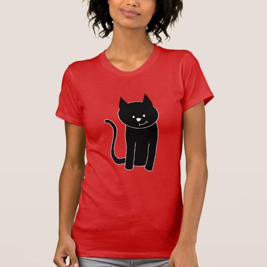 T-shirt Chat noir mignon (Devant)
