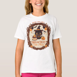 T-shirt Chat noir mignon et effrayant pour fête d'Hallowee