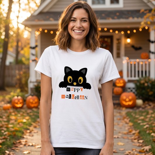 T-shirt Chat noir mignon Halloween