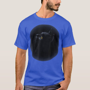 T-shirt Chat noir mignon Yellow Yellow Yellow Eyes Ombré L