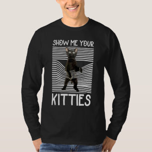 T-shirt Chat Noir Mignonne Pour Hommes Femmes Montrez-Moi