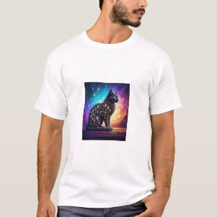 T-shirt Chat Noir Mystérieux Avec Diamants