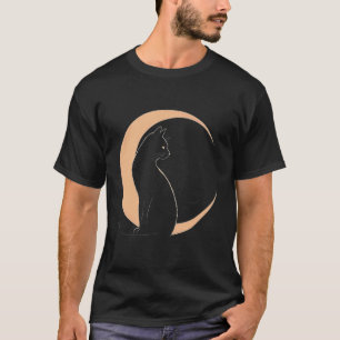 T-shirt Chat noir nuit au clair de lune floral Cottagecore
