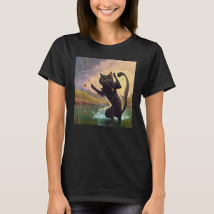 T-shirt Chat noir Pêche Danse de fond