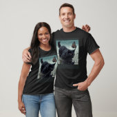 T-shirt Chat Noir Pêche Papillon (Unisexe)
