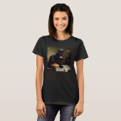 T-shirt Chat Noir Pensant Hamburger (Devant entier)