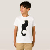 T-shirt Chat Noir pour enfant Art Chat Noir Tee po (Devant entier)