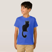 T-shirt Chat Noir pour enfant Chat biologique Tee (Devant entier)