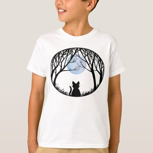 T-shirt Chat Noir pour enfant Chat Éffrayant Chat  (Devant)