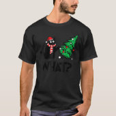 T-shirt Chat Noir Poussant Arbre de Noël Sur Chat Quoi 2 (Devant)