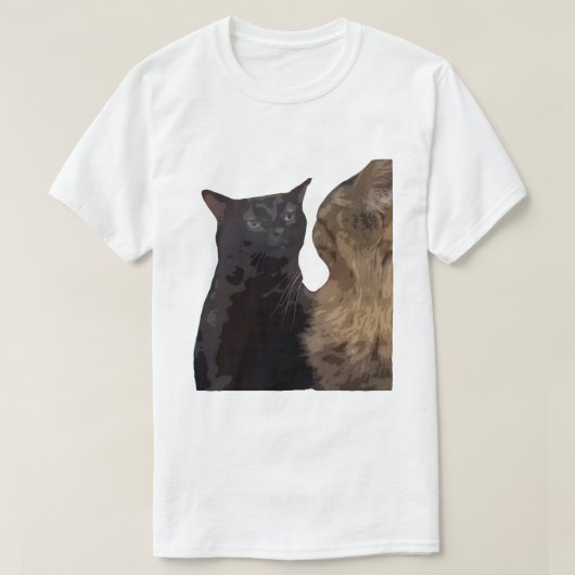 T-shirt Chat noir qui décroche (Design devant)