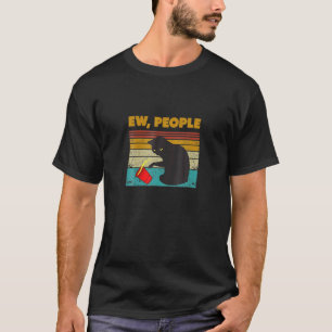 T-shirt Chat noir rétro Meowy personnes âgées de chat