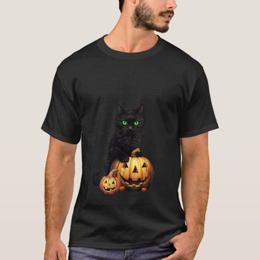 T-shirt Chat noir rétro pour femmes Halloween Costume Citr (Devant)