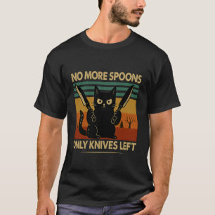 T-shirt Chat Noir Rétro Vintage Plus de Cuillères Juste de