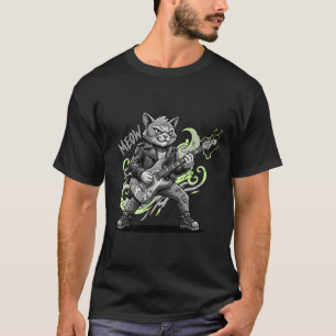 T-shirt chat noir rock_t-shirt de groupe de chat m