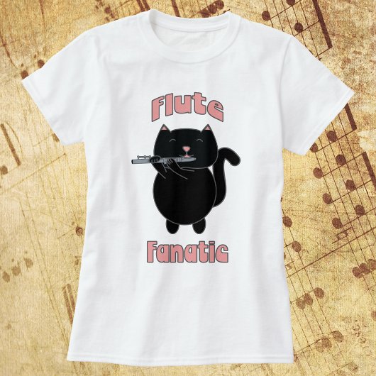 T-shirt Chat noir rose Fluate