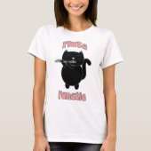 T-shirt Chat noir rose Fluate (Devant)