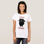T-shirt Chat noir rose Fluate (Devant entier)