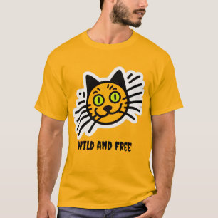 T-shirt Chat noir sauvage et gratuit