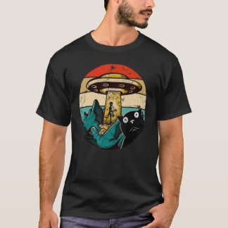 T-shirt Chat noir selfie avec un kitten rétro sarcastique 