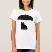 T-shirt Chat noir sous parapluie (Devant)