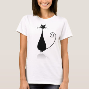 T-shirt Chat noir stylisé