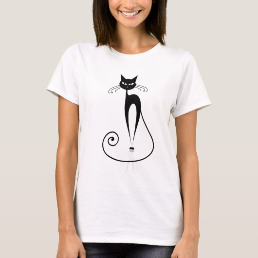 T-shirt Chat noir stylisé (Devant)
