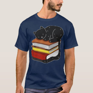 T-shirt Chat Noir Sur Livres Magiques