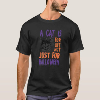 T-shirt chat noir un chat est pour la vie pas seulement po