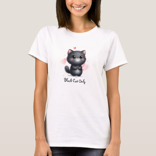 T-shirt Chat Noir uniquement mignon (Devant)