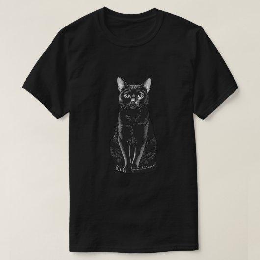 T-shirt Chat Noir Vintage (Design devant)