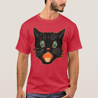T-shirt Chat noir vintage Halloween Chat Scaredy Chat 1