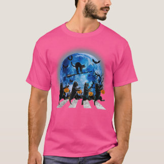 T-shirt Chat noir vintage Halloween Lune Bleue Crayon Kitt