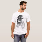 T-shirt Chat noir vintage sur la bicyclette (Devant entier)