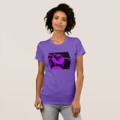 T-shirt Chat noir violet (Devant entier)
