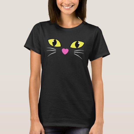 T-shirt Chat noir visage enfants Easy Chat noir coût Hallo (Devant)