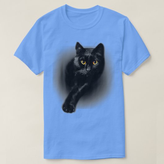 T-shirt Chat noir Yellow Eyes Chats Ee Cadeaux (Design devant)