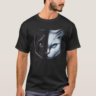 T-shirt Chat noir Yellow Eyes Kitty Kitten Chat artisanal