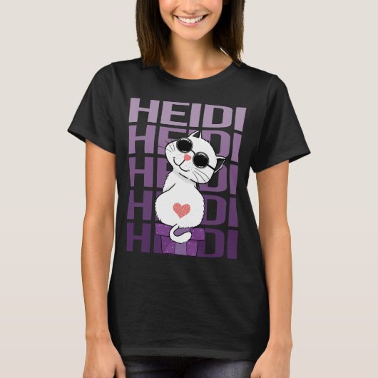T-shirt Chat - Nom de Heidi (Devant)