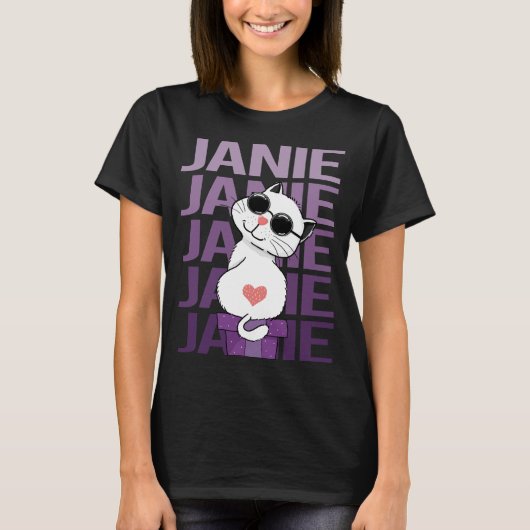 T-shirt Chat - Nom de Janie (Devant)