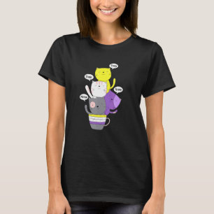T-shirt Chat non binaire Ils Leurs Leurs Genderqueer Pride