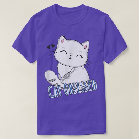 T-shirt Chat Obsédé Coeur mignon (Design devant)