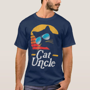 T-shirt Chat Oncle Vintage 80s Style Chat Retro Lunettes d