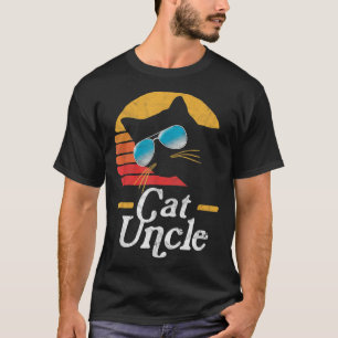 T-shirt Chat Oncle Vintage 80s Style Chat Retro Lunettes d