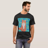 T-shirt Chat orange et poisson bleu (Devant entier)