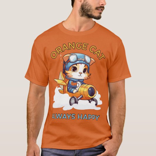 T-shirt Chat orange toujours heureux (Devant)